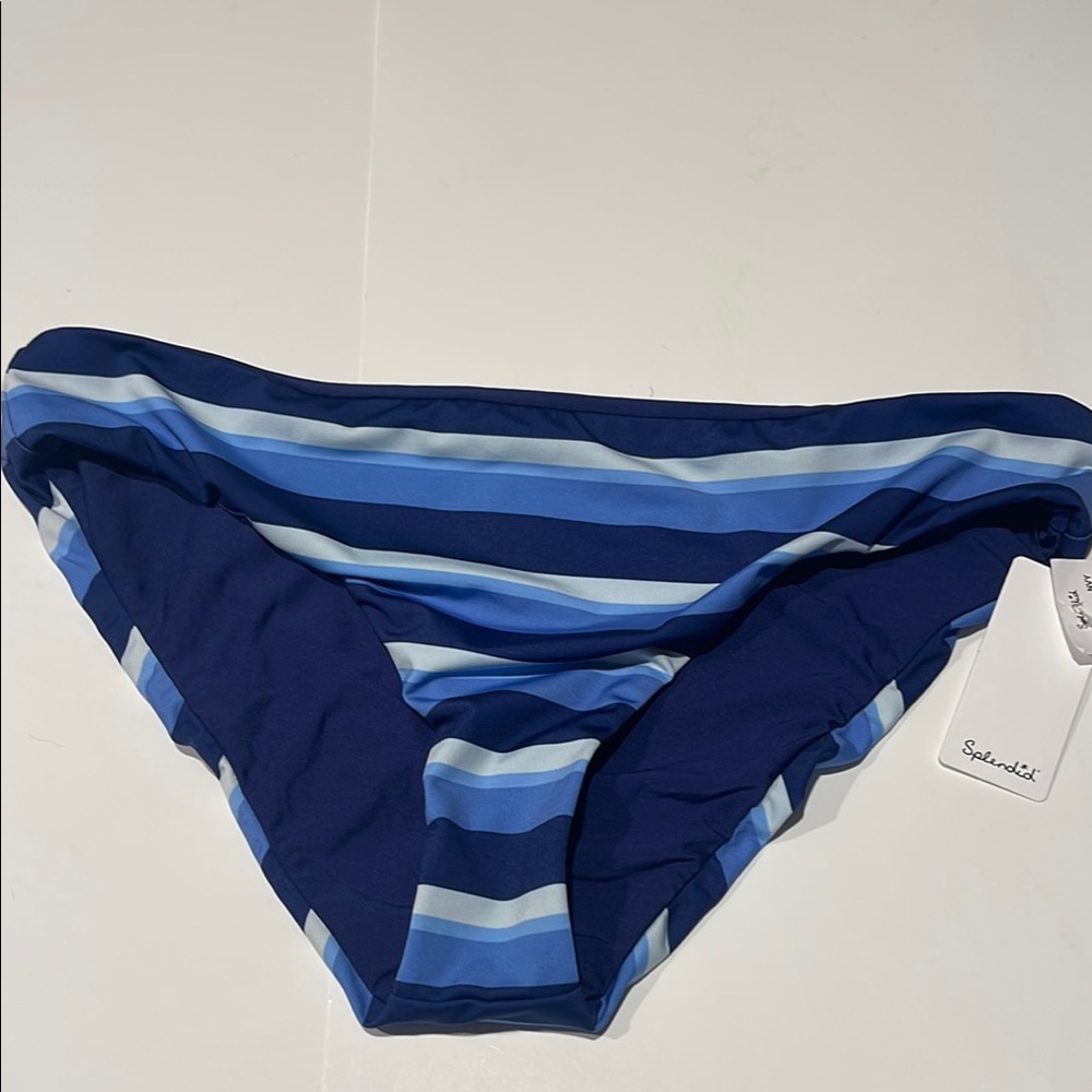 🎉Splendid bathing suit NWT bikini bottoms blue white striped